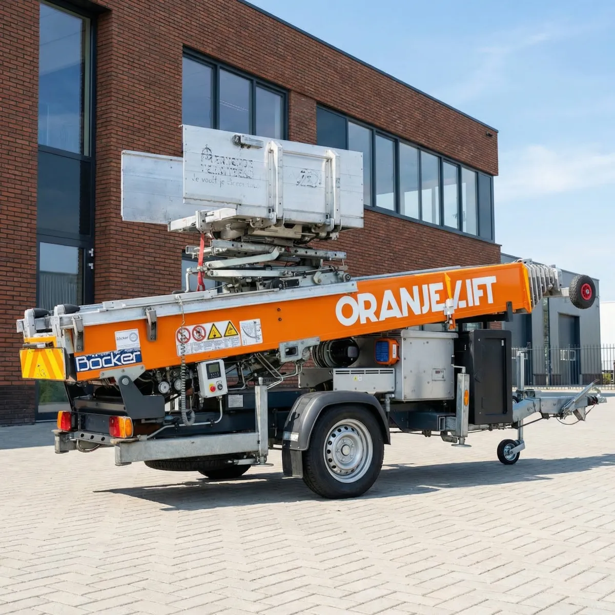 Aanhangerlift Bocker in transportstand